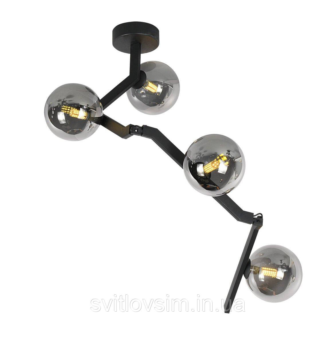Люстра стельова регульована VALESO BX84020-4 BK чорна, фото 1