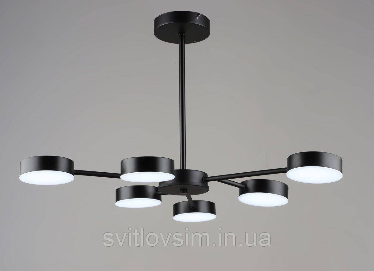 Люстра підвісна світлодіодна VALESO B YH1355/6 BK 54W, фото 1