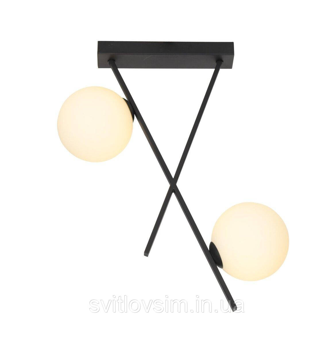 Люстра декоративна VALESO BC84017-2 BK на 2 плафони, фото 1