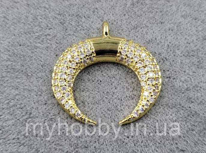 Підвіска *лунниця* 20 мм колір золото (гіпоалергенний сплав), фото 1