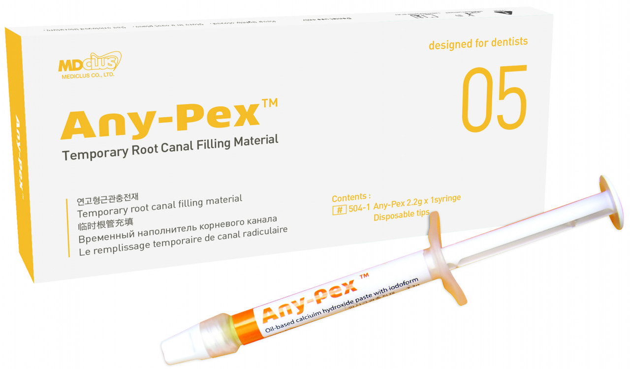 Ені Пекс (Any-Pex, MEDICLUS) Паста гідроксиду кальцію з йодоформом, шприц 2,2 г, фото 1