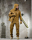 Тактичний набір Softshell 6в1 койот: куртка, штани, флісовка, рукавиці, пояс, шапка ПП7862 ТМ, фото 2