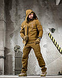 Тактичний набір Softshell 6в1 койот: куртка, штани, флісовка, рукавиці, пояс, шапка ПП7862 ТМ, фото 3