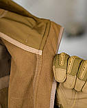 Тактичний набір Softshell 6в1 койот: куртка, штани, флісовка, рукавиці, пояс, шапка ПП7862 ТМ, фото 7