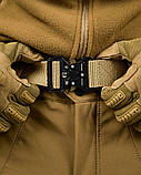 Тактичний набір Softshell 6в1 койот: куртка, штани, флісовка, рукавиці, пояс, шапка ПП7862 ТМ, фото 10