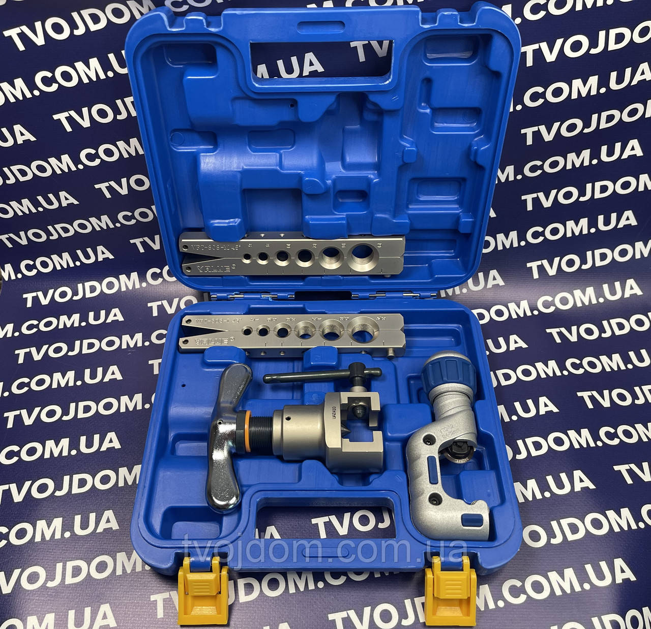 Набір для обробки труб VALUE VFT 808L-MIS (дві планки метр /дюйм ,труборіз, вальцовка), фото 1