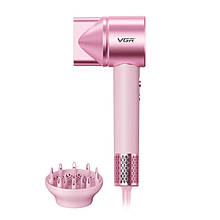 Фен професійний VGR V-443, 2 рівні обдування, 3 рівні температури, 110000 RPM, 2 насадки