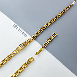 Браслет Класика з камінням, р.18; р.20; медзолото Xuping, позолота 18К