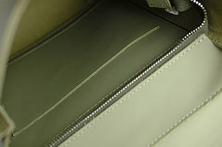 Жіночий рюкзак Венеція з натуральної шкіри колір Фісташка, розмір середній, фото 4