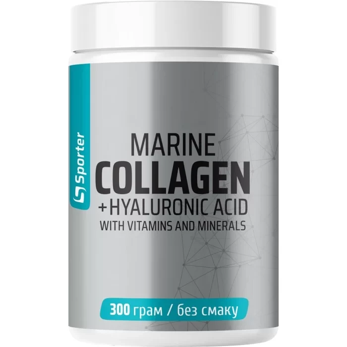 Морський колаген Sporter Marine Collagen + Hyaluronic Acid 300 г (без смаку)