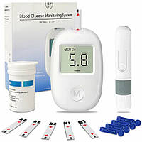 Портативний глюкометр G-171 з підсвіткою для вимірювання цукру Білий