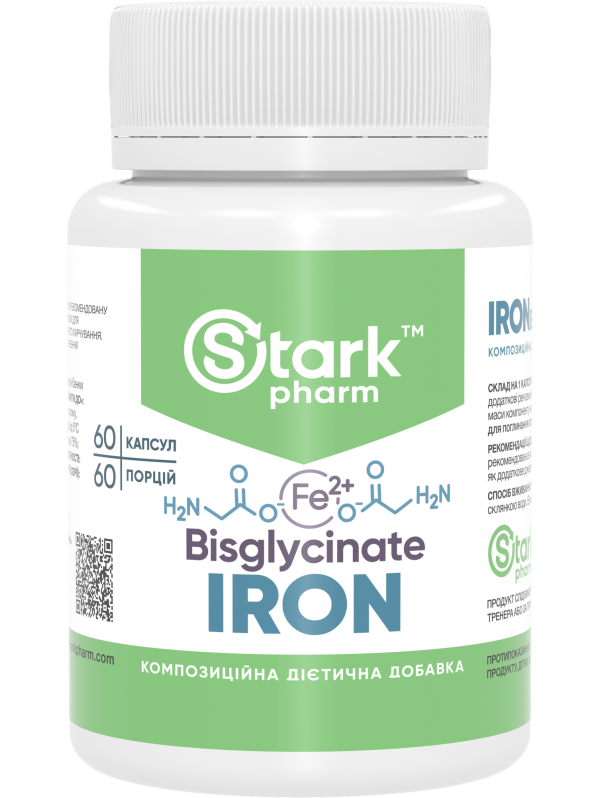 Залізо бісгліцинат Stark Pharm Iron Bisglycinate 36 мг 60 капс.