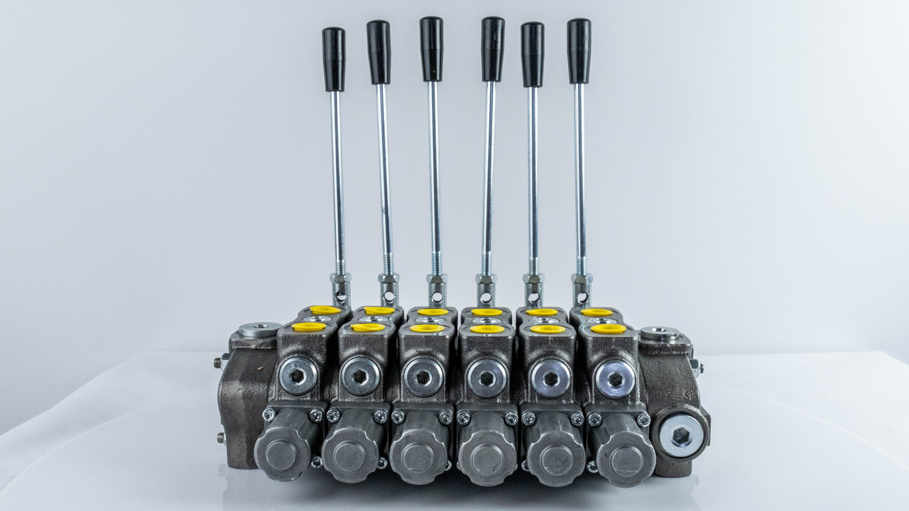 Гідророзподільник 80L GS10/6/AC(X‐220) секційний, 6 секцій, Pmax 315 Бар, Qmax 100 л/хв, GMS Hydraulic