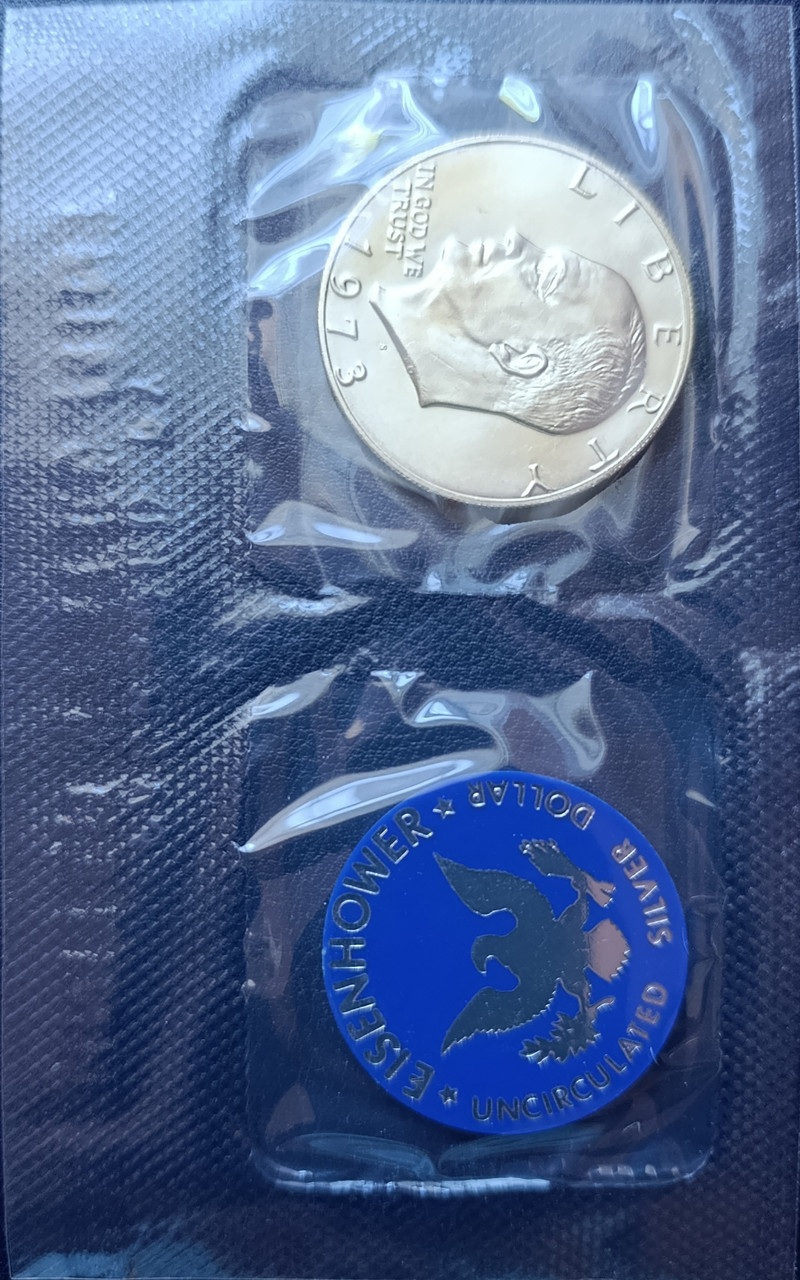 США 1 долар, 1973 Ейзенхауер, срібний долар, фото 1