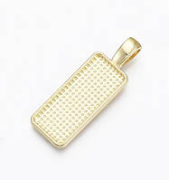 Підвіска під вставку Finding Кулон прямокутний основа під вставку 25мм x 10мм Натуральне золото 36.5мм x 12.5мм R120