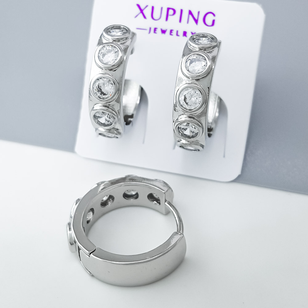 Сережки Доріжки зі Swarovski, медичне золото Xuping, родій, фото 1