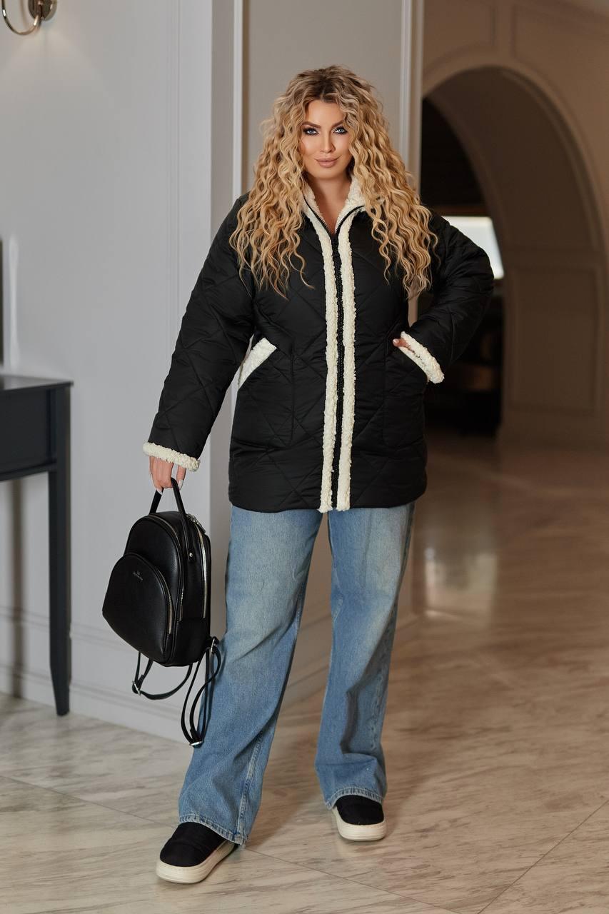 Куртка для пишних дам "Плащовка". Розміри: 50-52, 54-56, 58-60, 62-64, фото 1