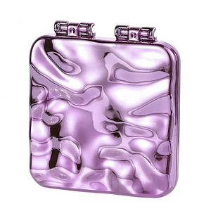 Дзеркало квадратної форми розкладне двостороннє пластик у рожевому кольорі висота 6.5 см ширина 6.5 см