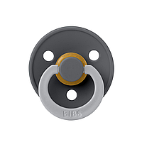 Соска пустушка BIBS Studio Colour Fusion Latex Round (кругла) – Iron/Cloud 0-6міс