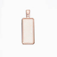 Підвіска під вставку Finding Кулон прямокутний основа під вставку 25мм x 10мм Рожеве золото 36.5мм x 12.5мм R120