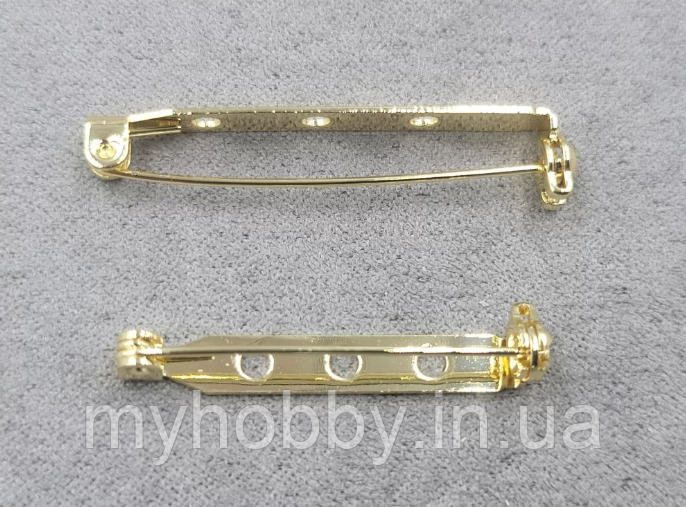 Основа на брошки 33 мм колір золото гіпоалергенний сплав, фото 1