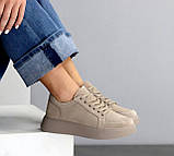 Кросівки жіночі на потовщеній підошві на шнурках замшеві, шкіряні 36-41, фото 4
