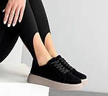 Кросівки жіночі на потовщеній підошві на шнурках замшеві, шкіряні 36-41, фото 6