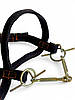 Вуздечка брезентова для коня західного типу Horse Stall прошита чорна. Вуздечка-кантер для коней з трензелем., фото 9