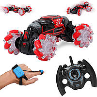 Машинка-трансформер на радіокеруванні, перевертиш Skidding (управління з руки), 40см червоний