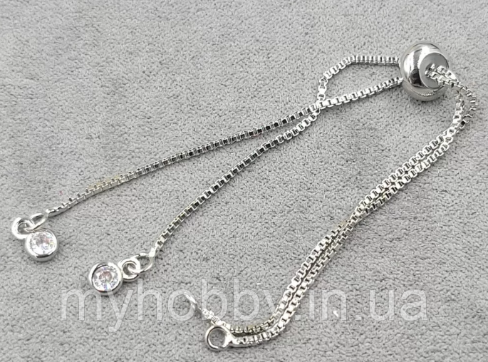 Основа для браслета з фіанітами сталь (гіппоалергенний сплав), фото 1