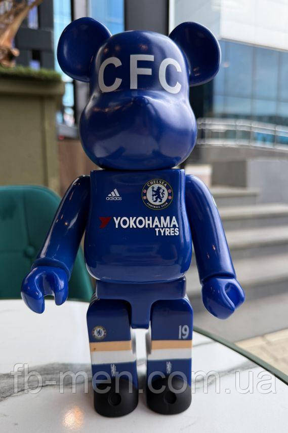 Фігурка Bearbrick CFC Yokohama синя 400% 28 см інтер'єрна колекційна фігурка ведмежа Беарбрик, фото 1