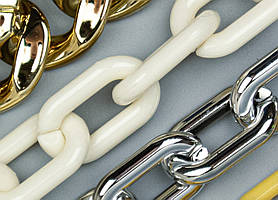 Акриловий якірний ланцюг для сумок (80 см), колір молочний