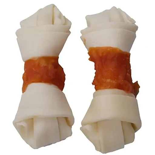 Ласощі для собак Вузлові кістки із сиром'ятної шкіри з курячим м'ясом 500 г