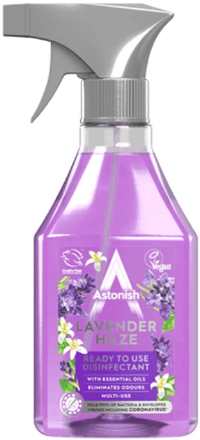 Дезінфікуючий очищувач без хлору Astonish Lavender Haze (лавандовий серпанок) спрей 550 мл
