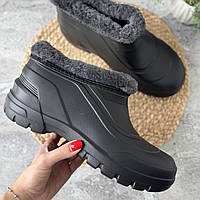 Калоші утепленні чоловічі чорні EVA теплі зимові галоші піни чорного кольору ева 42-45