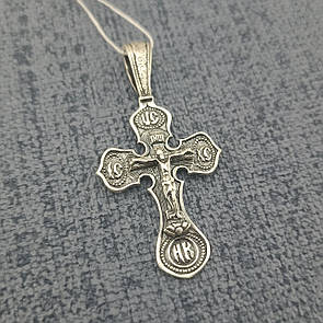 Чоловічий срібний кулон хрестик прямий. Православний хрест із срібла 925