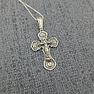 Чоловічий срібний кулон хрестик прямий. Православний хрест із срібла 925, фото 8