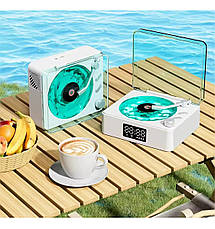 Бездротова музична колонка з підсвічуванням у стилі вінілового програвача" XKM005 бірюзова, фото 4