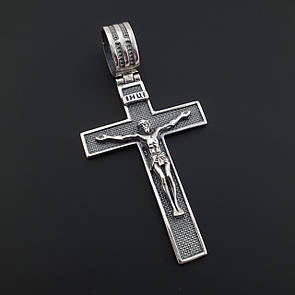 Срібний хрестик чоловічий. Освячений православний кулон хрест із срібла 925