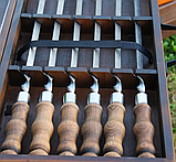 Якісні шампури подарункові в дерев'яний ящик, Набір для пікніка з шампурами, фото 3