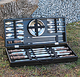 Якісні шампури подарункові в дерев'яний ящик, Набір для пікніка з шампурами, фото 5