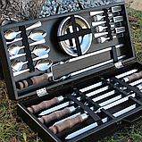 Якісні шампури подарункові в дерев'яний ящик, Набір для пікніка з шампурами, фото 7