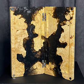 Нарди ручної роботи з натурального дерева та епоксидної смоли 50*50 см