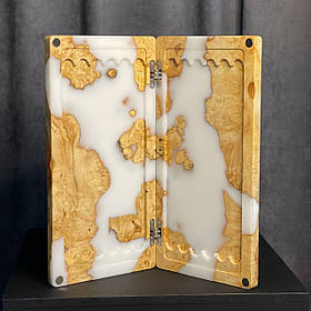 Нарди ручної роботи з натурального дерева та епоксидної смоли 50*50 см