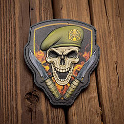 Патч / шеврон у вигляді черепа у береті Механізованих військ