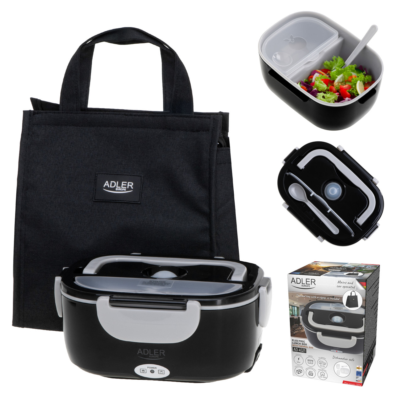 Контейнер-ланч-бокс Adler AD 4521 – 1 л, с подогревом, термосумка., фото 1