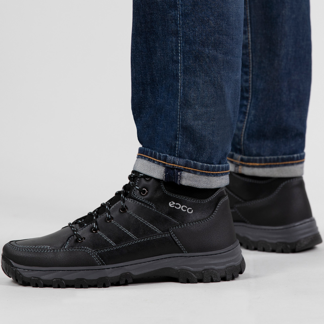 Шкіряні зимові чоловічі черевики з хутром (АБ 11)