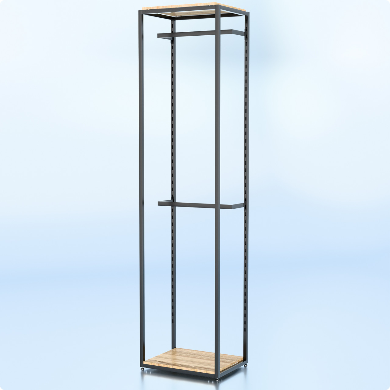 Стійка "PENELOPE ODISSEY" 2400х630х480мм. Рейл вішало для одягу, стелаж поличковий з вішалками та полицями, фото 1