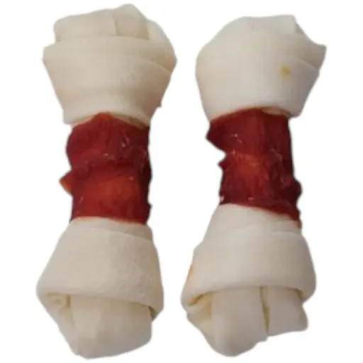 Ласощі для собак Вузлові кістки із сиром'ятної шкіри з качиним м'ясом 500 г