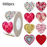 Наклейки на бобіні "Love" 2,5 см, у рулоні 500 шт